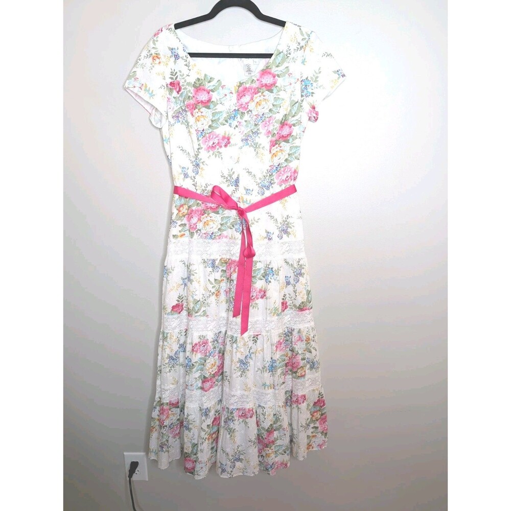 Coldwater Creek Floral Tiered Maxi Dress Easter 10